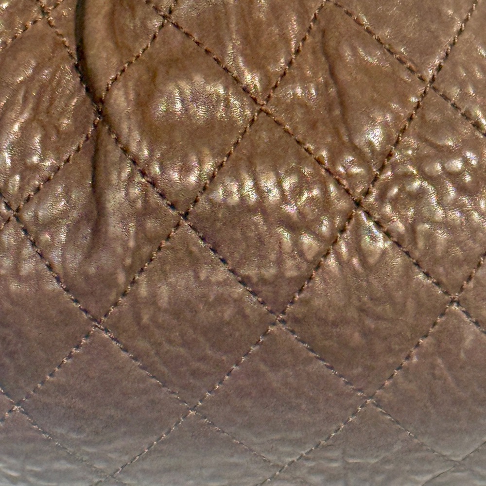 Vintage Chanel Le Marais Bowler Bag Distressed Quilted Lambskin Luxury Purse Y2K - Picture 14 of 16